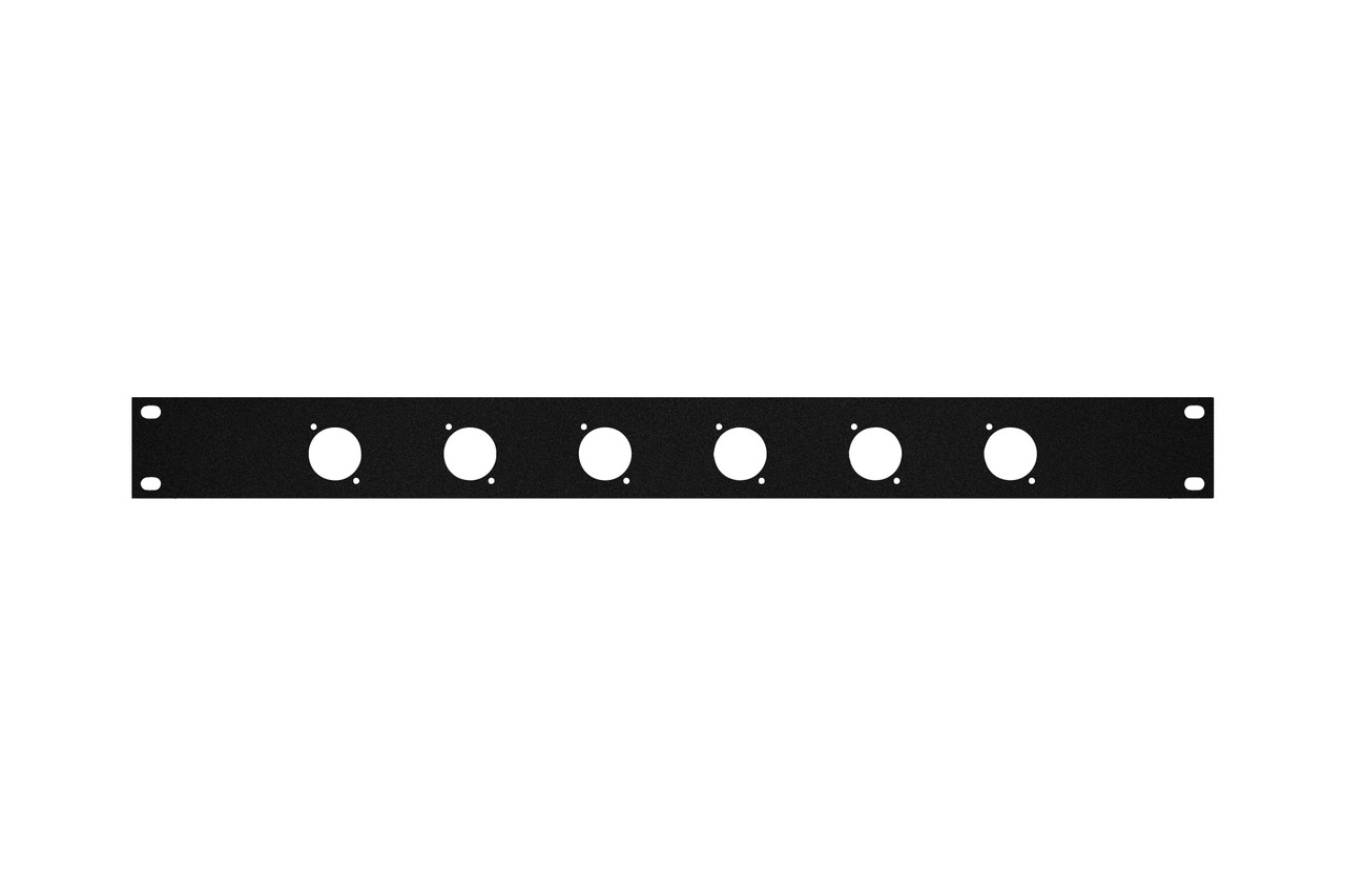 1 space 19 inch audio rack case panel for 6 microphone connectors