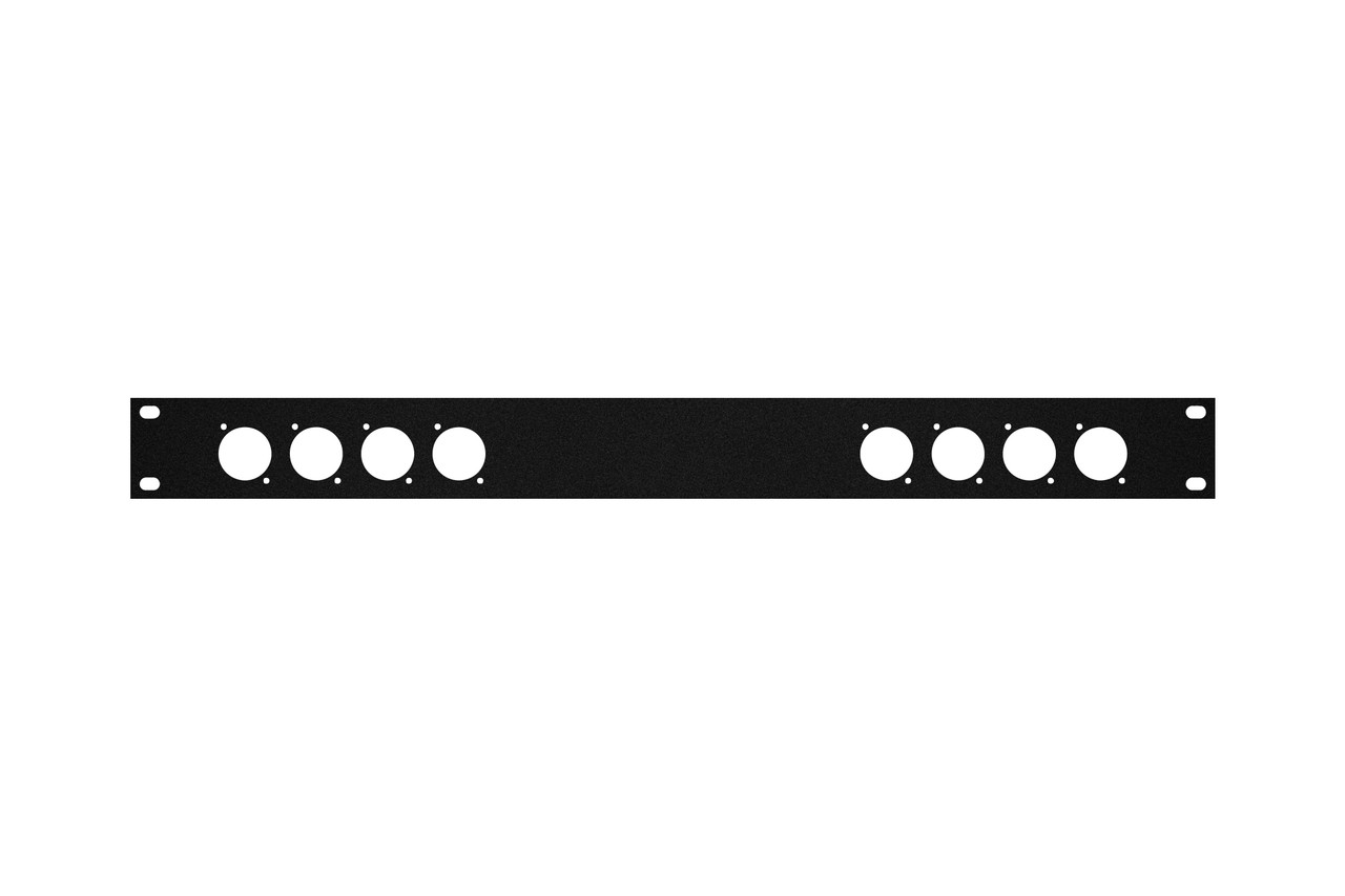 1 space 19 inch audio rack case panel for 8 XLR connectors