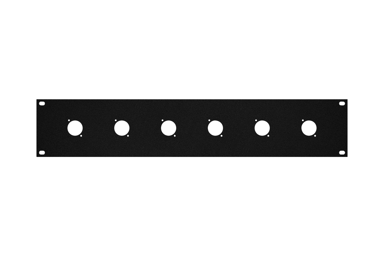 2 space 19 inch audio rack case panel for 6 XLR connectors