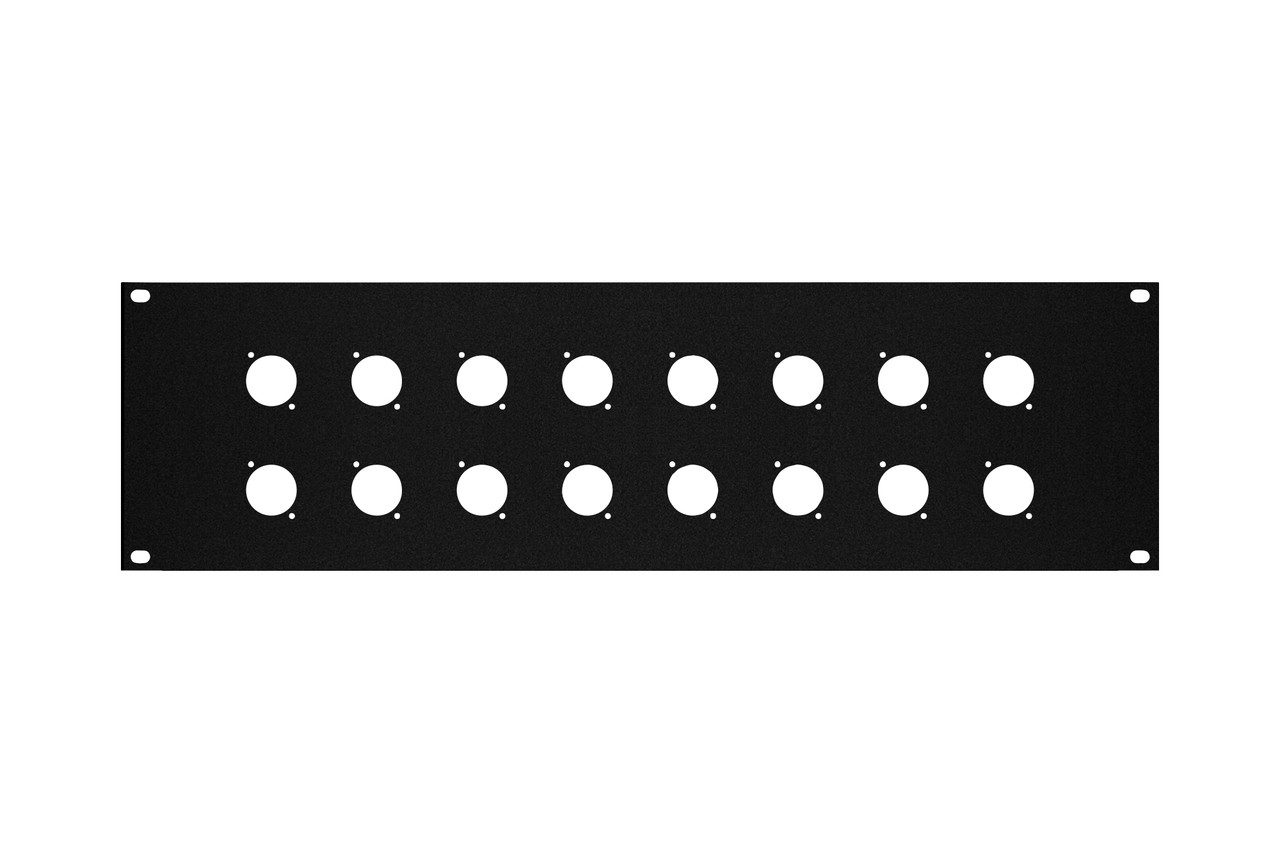 3 space 19 inch audio rack case panel for 16 XLR connectors