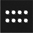 Audio video wall panel 8" x 8" with 8 connector holes.