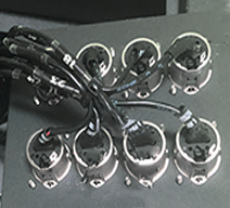 Bck side of wall panel soldered to microphone XLR connectors.